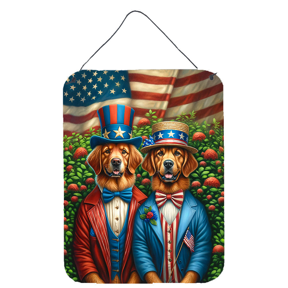 All American Chesapeake Bay Retriever Wall or Door Hanging Prints Aluminum Metal Sign Kitchen Wall Bar Bathroom Plaque Home Decor Front Door Plaque, 12x16, Multicolor