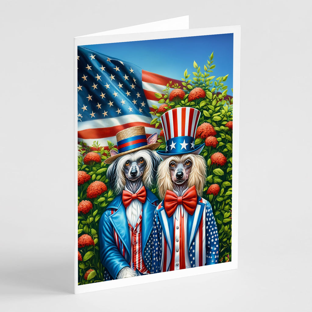 All American Chinese Crested Greeting Cards Pack of 8 Blank Cards with Envelopes Whimsical A7 Size 5x7