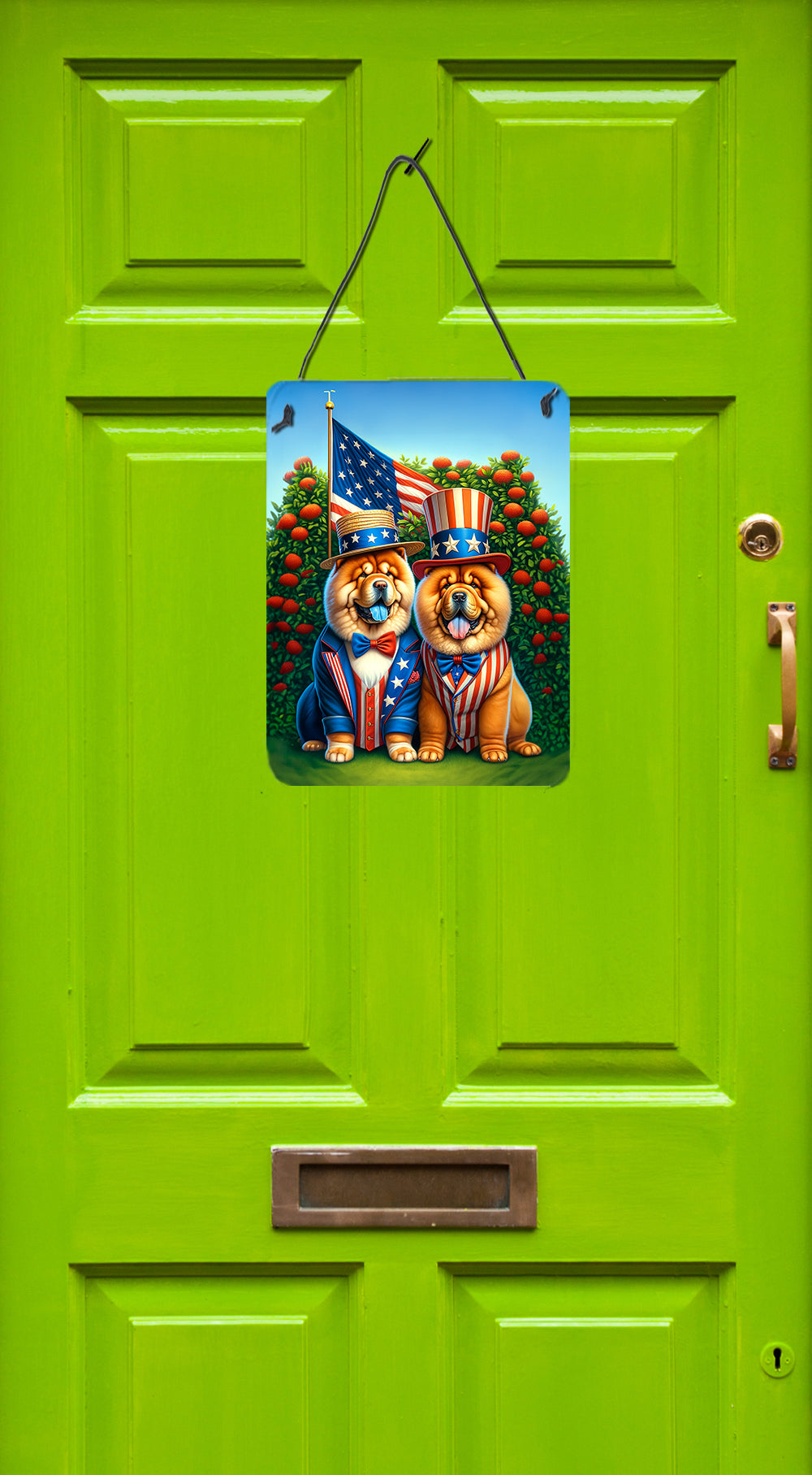 All American Chow Chow Wall or Door Hanging Prints Aluminum Metal Sign Kitchen Wall Bar Bathroom Plaque Home Decor Front Door Plaque, 12x16, Multicolor