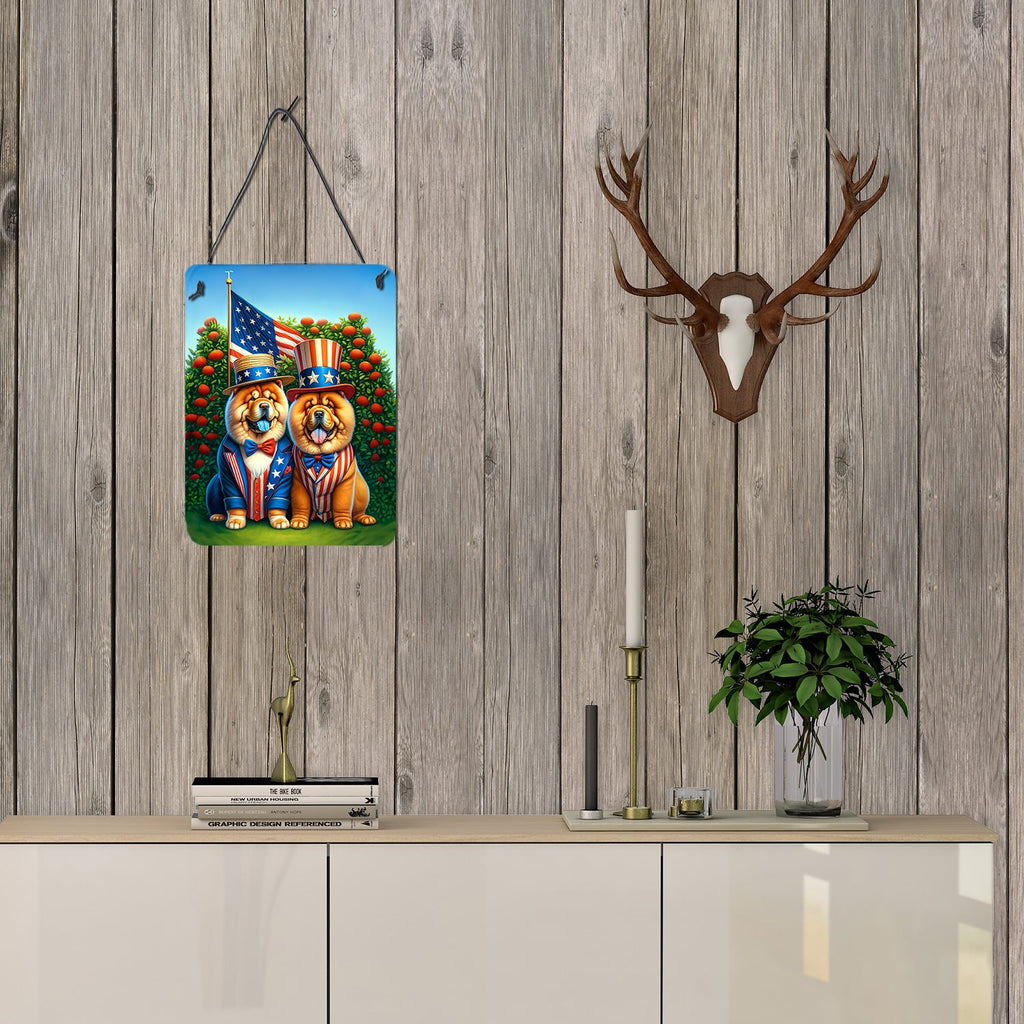 All American Chow Chow Wall or Door Hanging Prints Aluminum Metal Sign Kitchen Wall Bar Bathroom Plaque Home Decor Front Door Plaque, 12x16, Multicolor