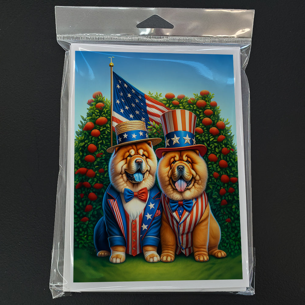 All American Chow Chow Greeting Cards Pack of 8 Blank Cards with Envelopes Whimsical A7 Size 5x7