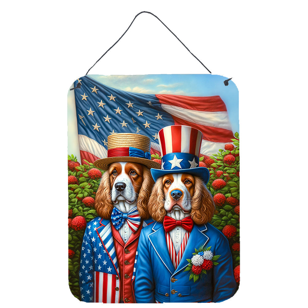 All American Clumber Spaniel Wall or Door Hanging Prints Aluminum Metal Sign Kitchen Wall Bar Bathroom Plaque Home Decor Front Door Plaque, 12x16, Multicolor