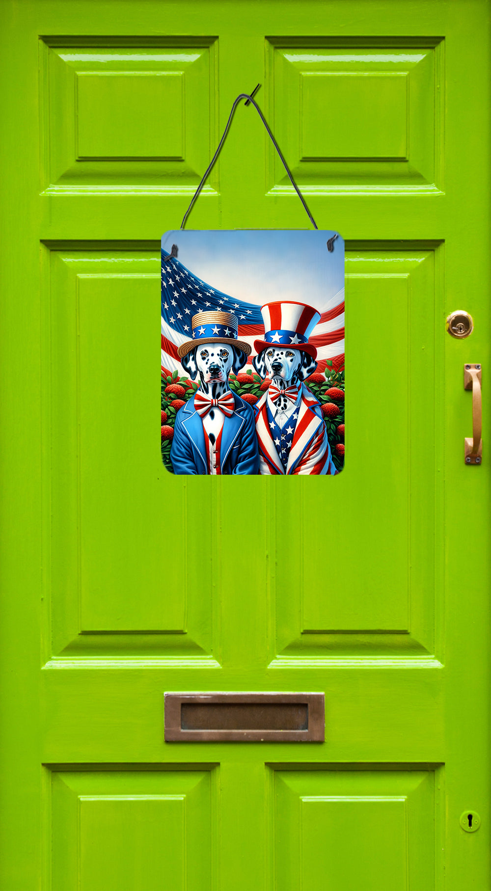 All American Dalmatian Wall or Door Hanging Prints Aluminum Metal Sign Kitchen Wall Bar Bathroom Plaque Home Decor Front Door Plaque, 12x16, Multicolor