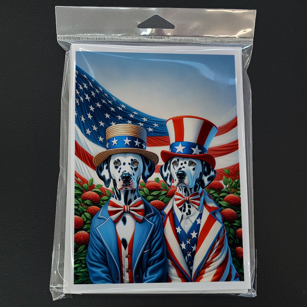 All American Dalmatian Greeting Cards Pack of 8 Blank Cards with Envelopes Whimsical A7 Size 5x7