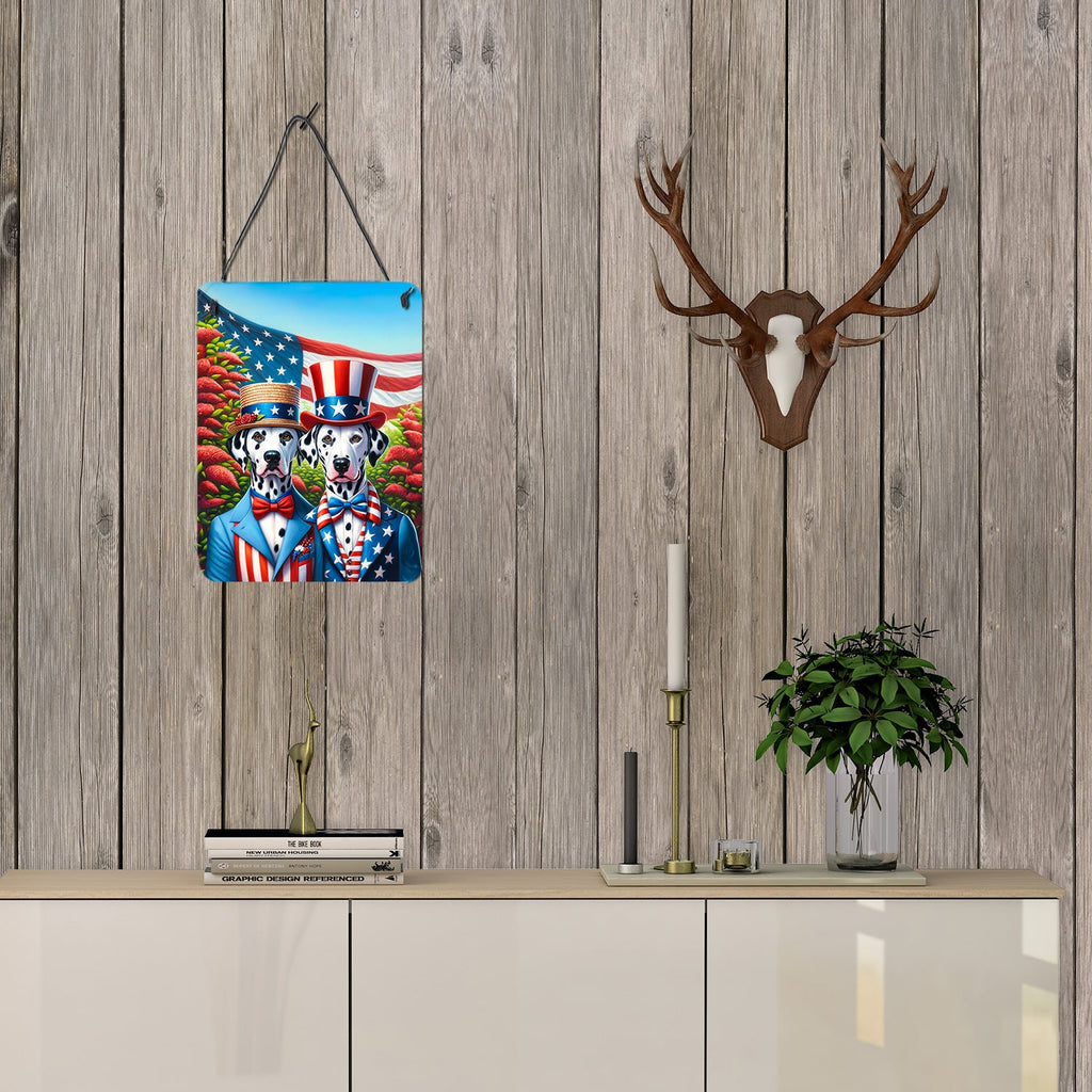 All American Dalmatian Wall or Door Hanging Prints Aluminum Metal Sign Kitchen Wall Bar Bathroom Plaque Home Decor Front Door Plaque, 12x16, Multicolor