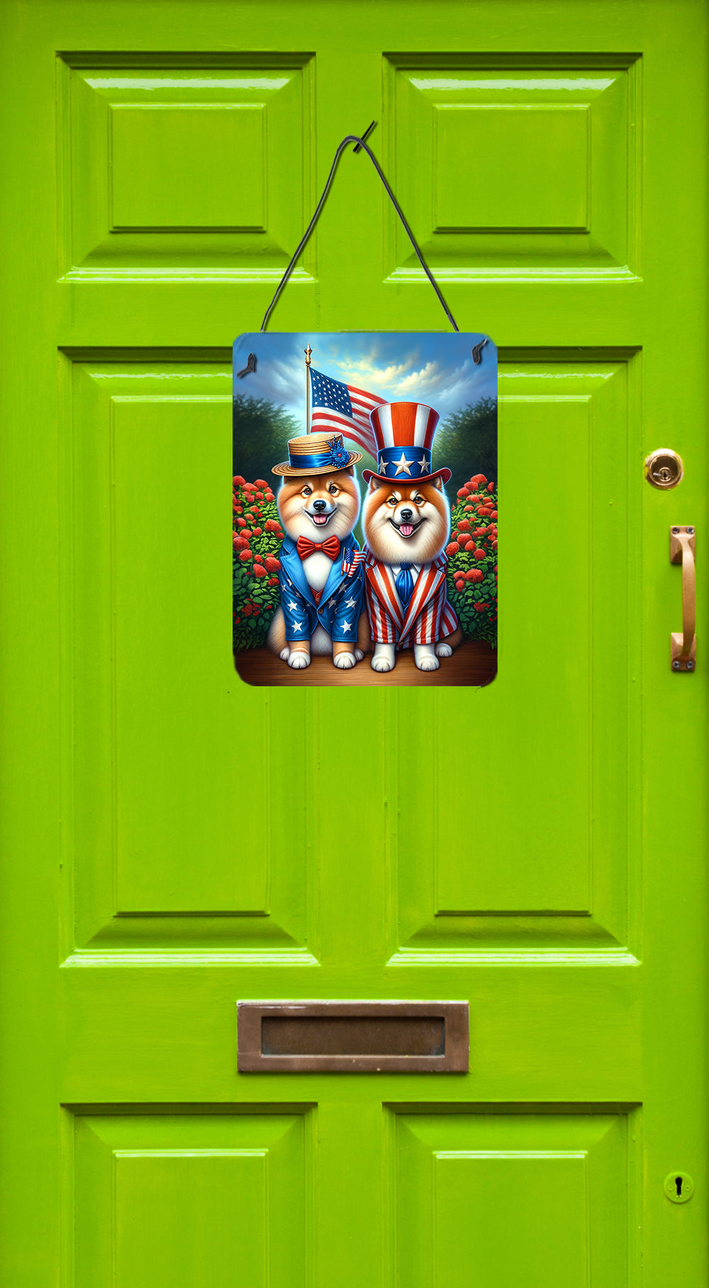 All American Finnish Spitz Wall or Door Hanging Prints Aluminum Metal Sign Kitchen Wall Bar Bathroom Plaque Home Decor Front Door Plaque, 12x16, Multicolor