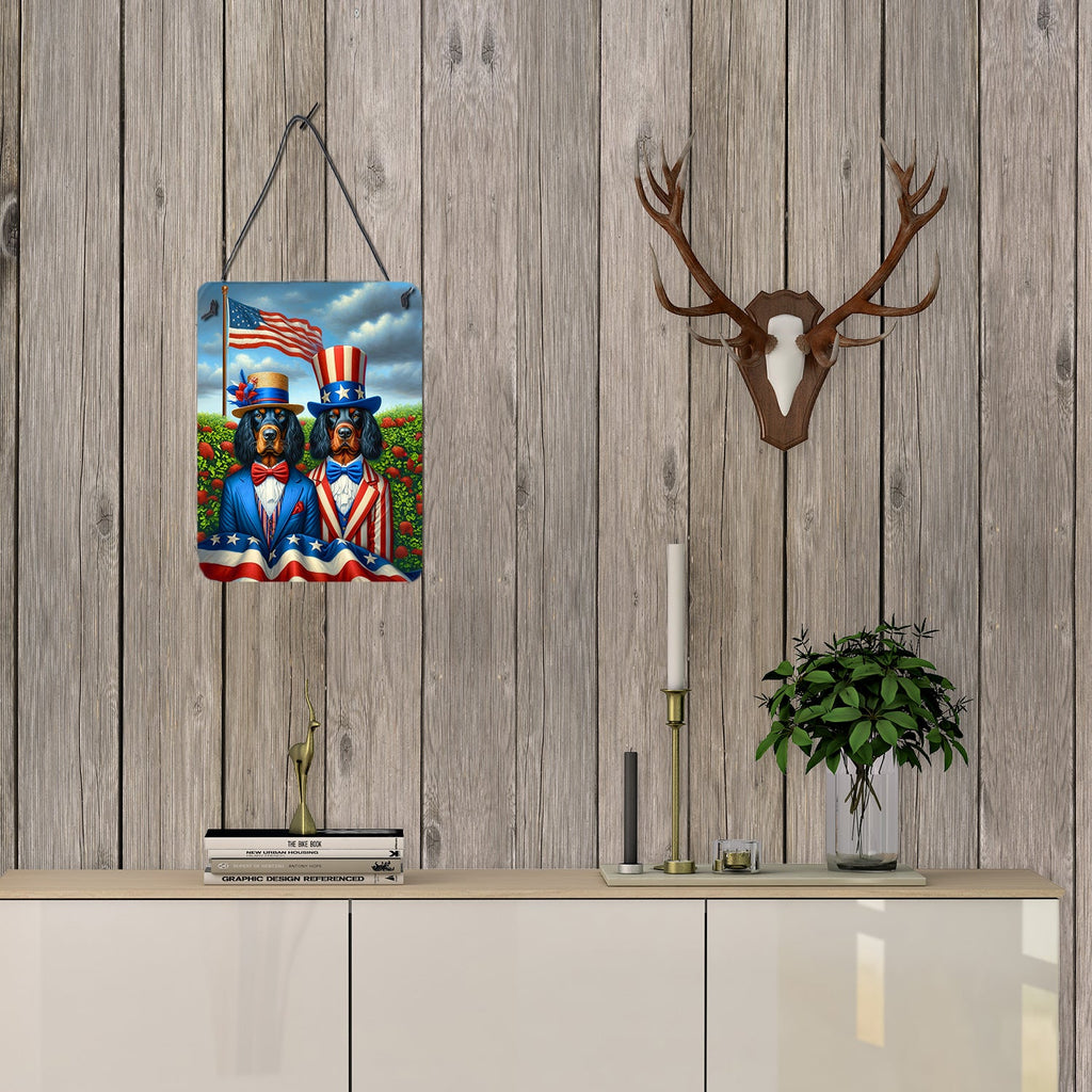 All American Gordon Setter Wall or Door Hanging Prints Aluminum Metal Sign Kitchen Wall Bar Bathroom Plaque Home Decor Front Door Plaque, 12x16, Multicolor