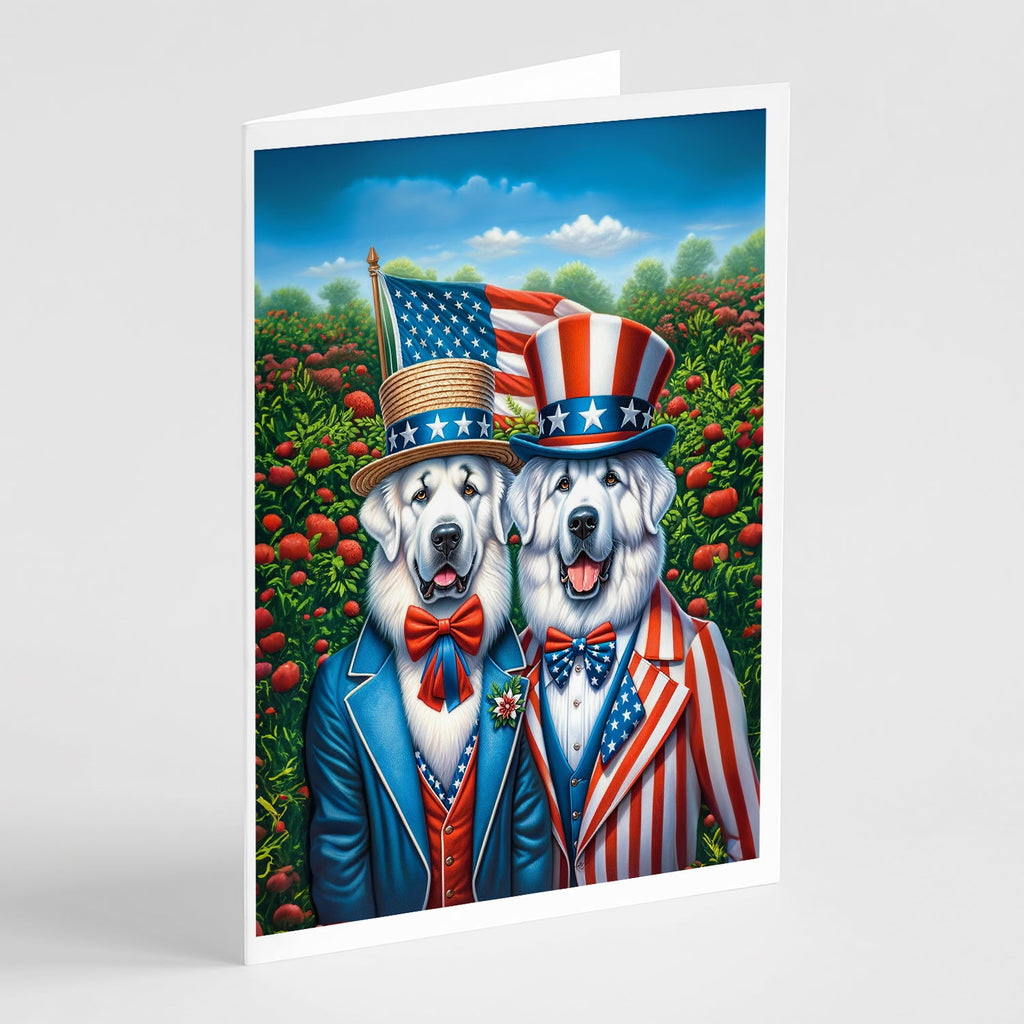 All American Great Pyrenees Greeting Cards Pack of 8 Blank Cards with Envelopes Whimsical A7 Size 5x7