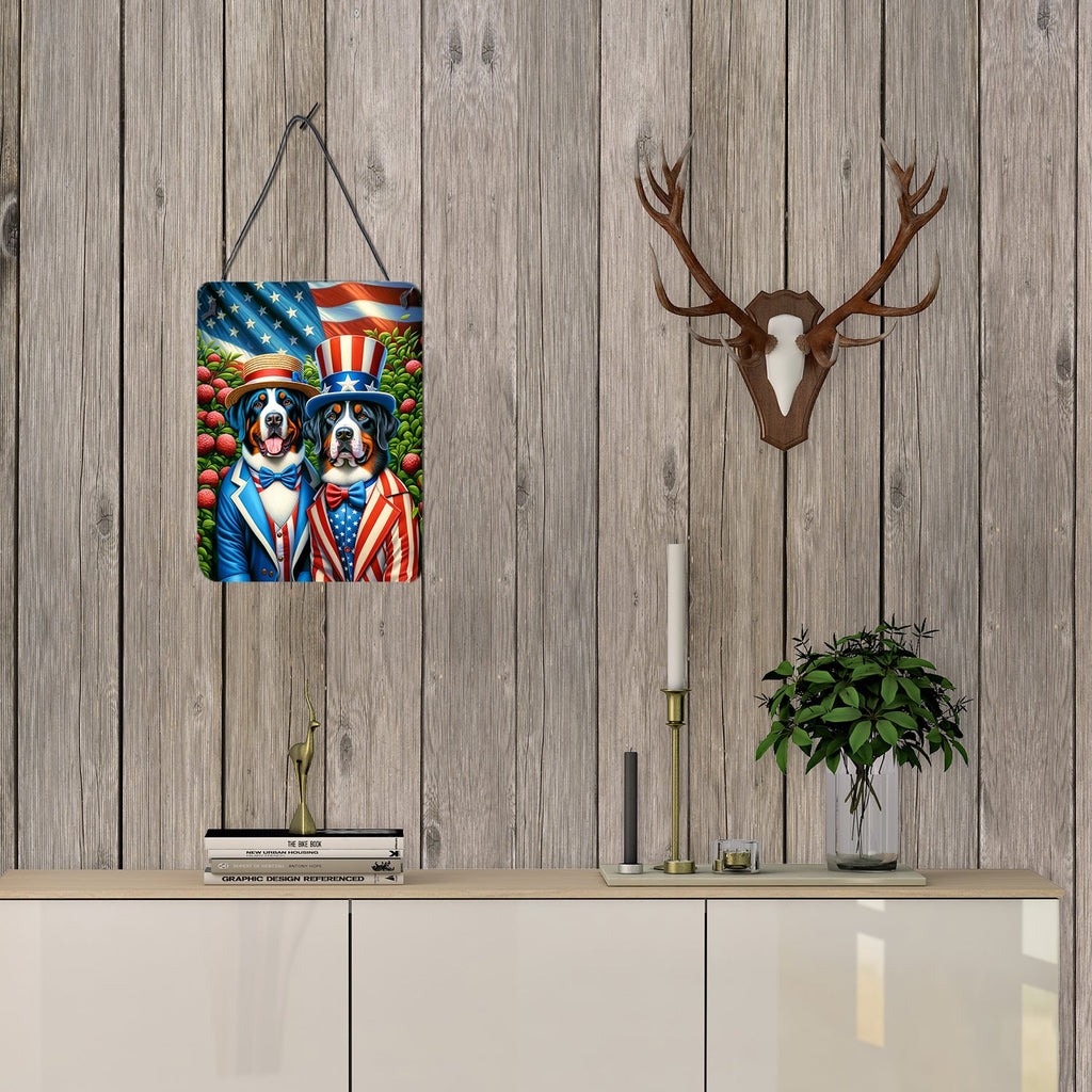 All American Greater Swiss Mountain Dog Wall or Door Hanging Prints Aluminum Metal Sign Kitchen Wall Bar Bathroom Plaque Home Decor Front Door Plaque, 12x16, Multicolor