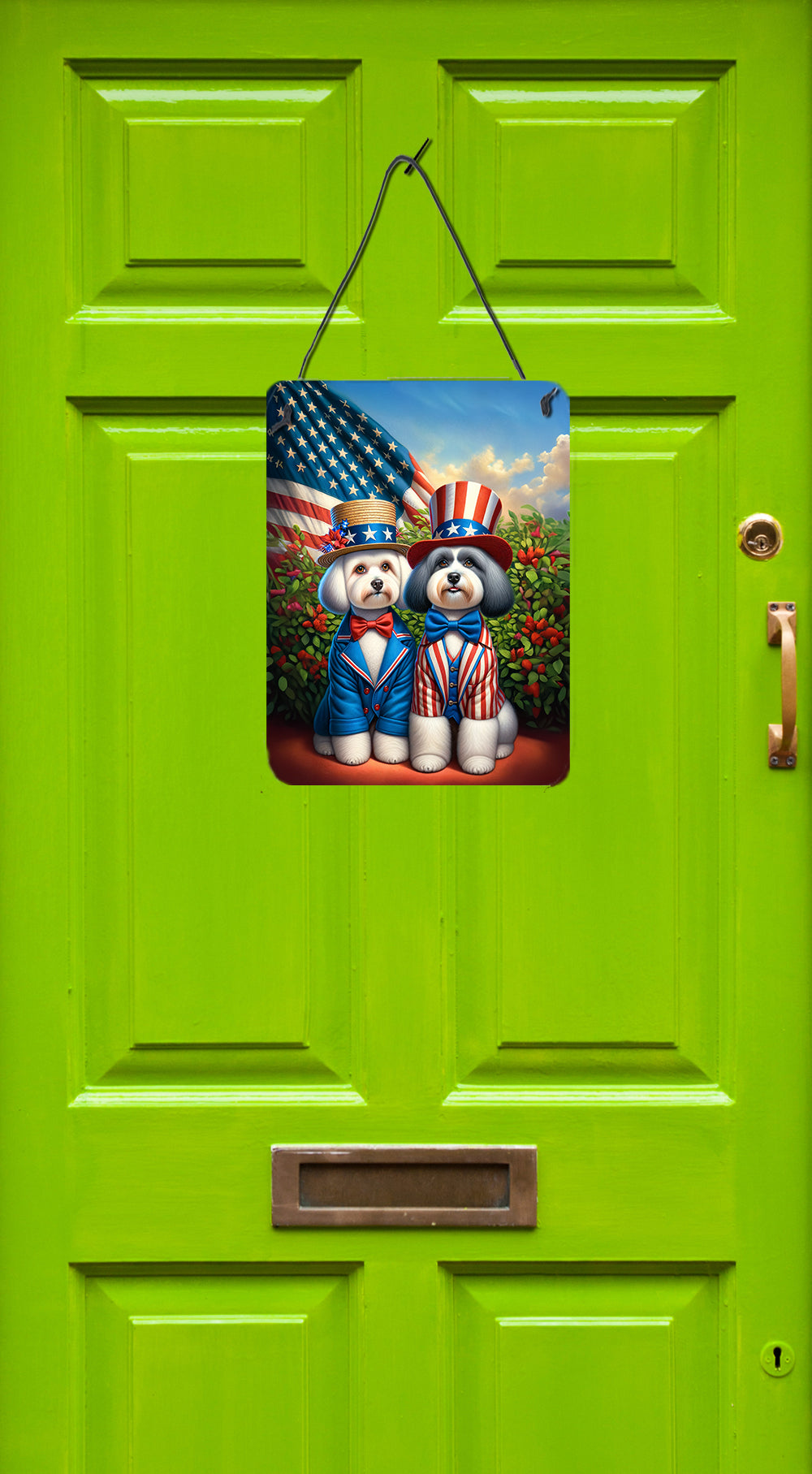 All American Havanese Wall or Door Hanging Prints Aluminum Metal Sign Kitchen Wall Bar Bathroom Plaque Home Decor Front Door Plaque, 12x16, Multicolor