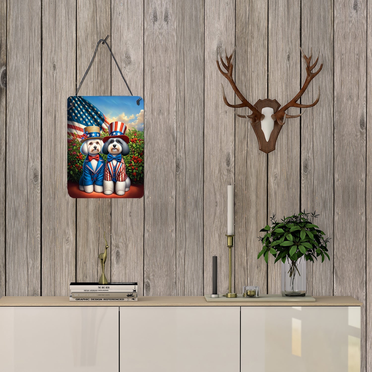 All American Havanese Wall or Door Hanging Prints Aluminum Metal Sign Kitchen Wall Bar Bathroom Plaque Home Decor Front Door Plaque, 12x16, Multicolor
