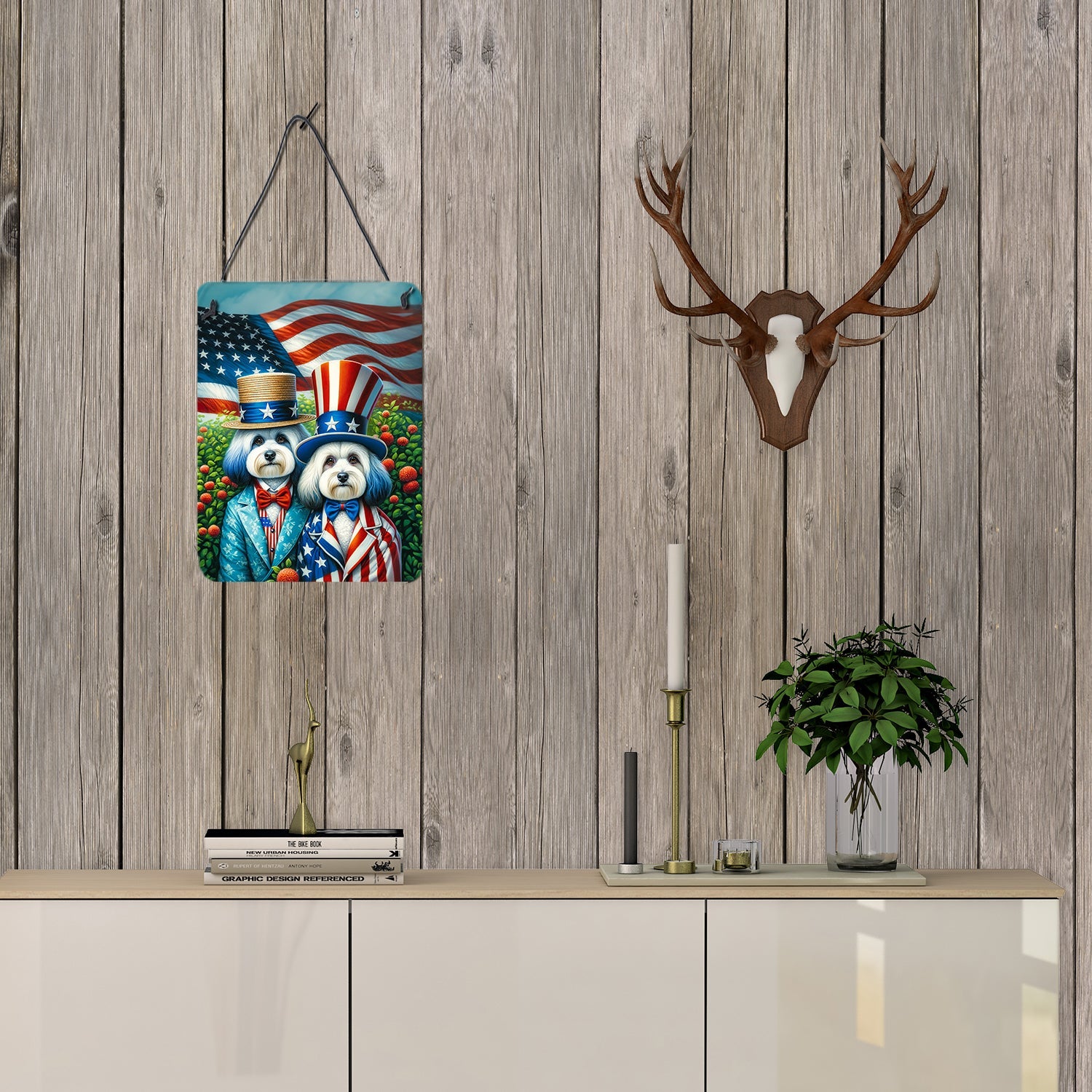 All American Havanese Wall or Door Hanging Prints Aluminum Metal Sign Kitchen Wall Bar Bathroom Plaque Home Decor Front Door Plaque, 12x16, Multicolor