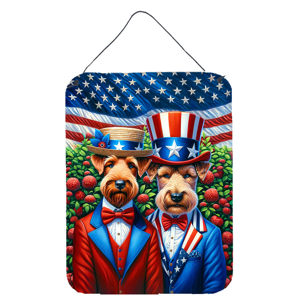 All American Irish Terrier Wall or Door Hanging Prints Aluminum Metal Sign Kitchen Wall Bar Bathroom Plaque Home Decor Front Door Plaque, 12x16, Multicolor