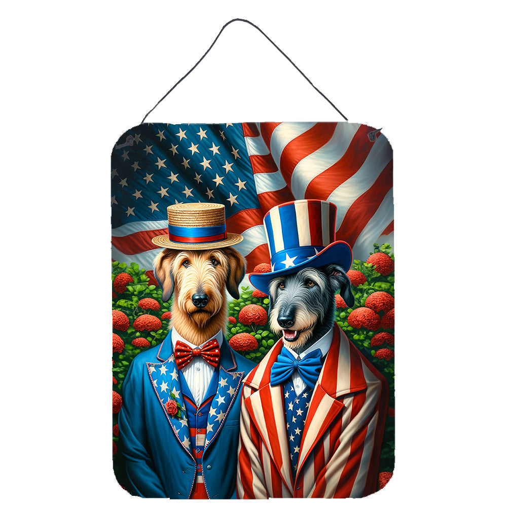 All American Irish Wolfhound Wall or Door Hanging Prints Aluminum Metal Sign Kitchen Wall Bar Bathroom Plaque Home Decor Front Door Plaque, 12x16, Multicolor