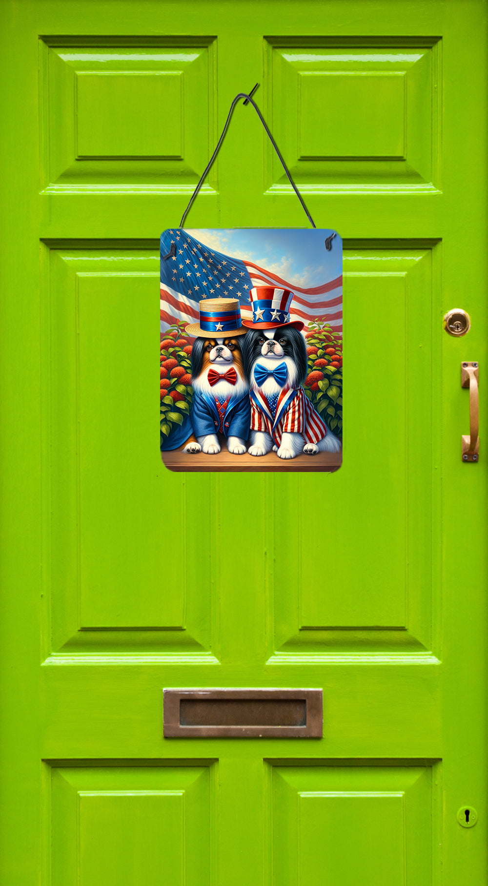All American Japanese Chin Wall or Door Hanging Prints Aluminum Metal Sign Kitchen Wall Bar Bathroom Plaque Home Decor Front Door Plaque, 12x16, Multicolor