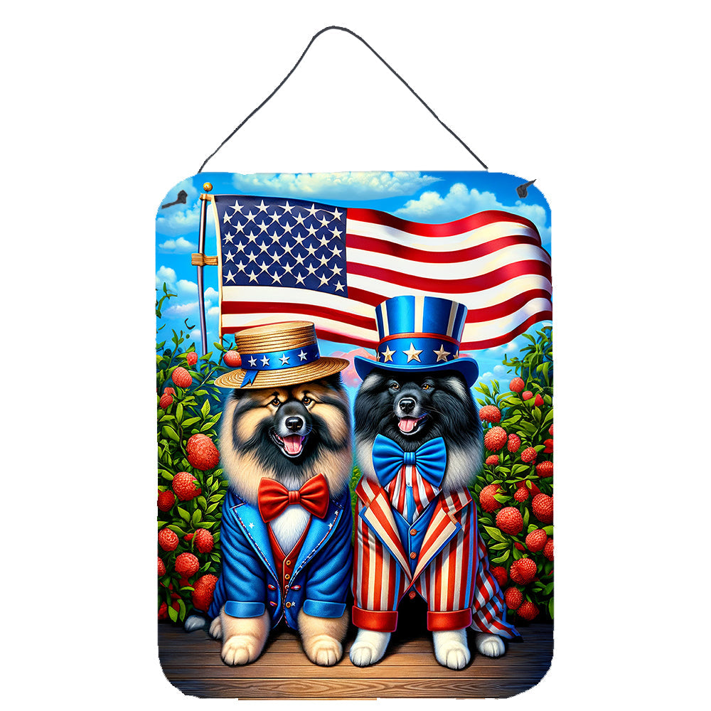 All American Keeshond Wall or Door Hanging Prints Aluminum Metal Sign Kitchen Wall Bar Bathroom Plaque Home Decor Front Door Plaque, 12x16, Multicolor