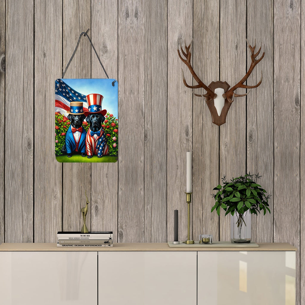 All American Labrador Retriever Wall or Door Hanging Prints Aluminum Metal Sign Kitchen Wall Bar Bathroom Plaque Home Decor Front Door Plaque, 12x16, Multicolor