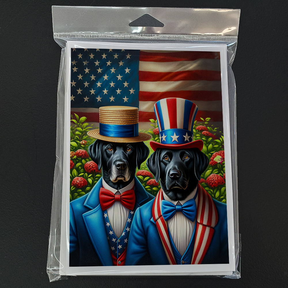 All American Labrador Retriever Greeting Cards Pack of 8 Blank Cards with Envelopes Whimsical A7 Size 5x7