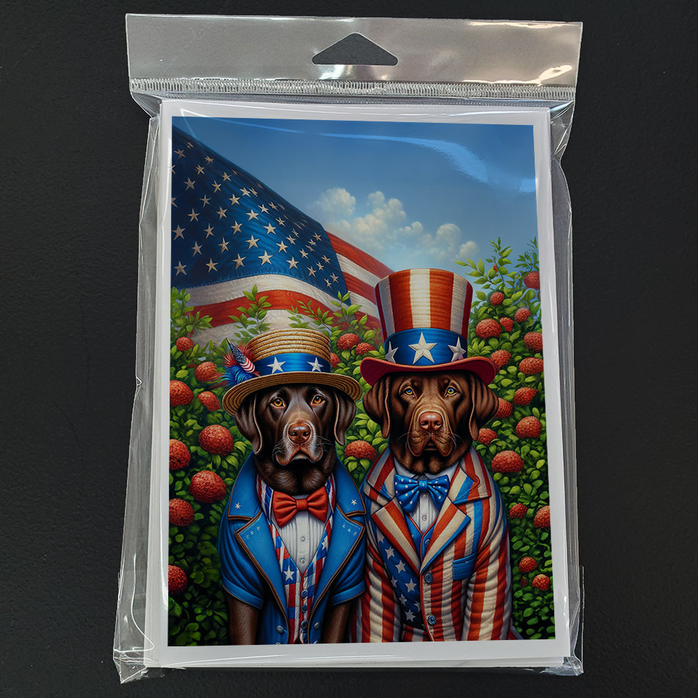 All American Labrador Retriever Greeting Cards Pack of 8 Blank Cards with Envelopes Whimsical A7 Size 5x7