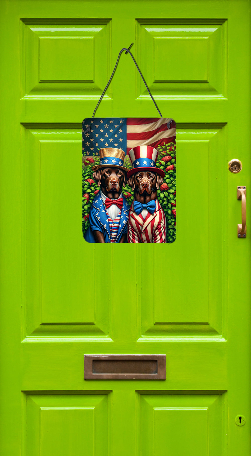 All American Labrador Retriever Wall or Door Hanging Prints Aluminum Metal Sign Kitchen Wall Bar Bathroom Plaque Home Decor Front Door Plaque, 12x16, Multicolor