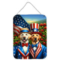 All American Labrador Retriever Wall or Door Hanging Prints Aluminum Metal Sign Kitchen Wall Bar Bathroom Plaque Home Decor Front Door Plaque, 12x16, Multicolor
