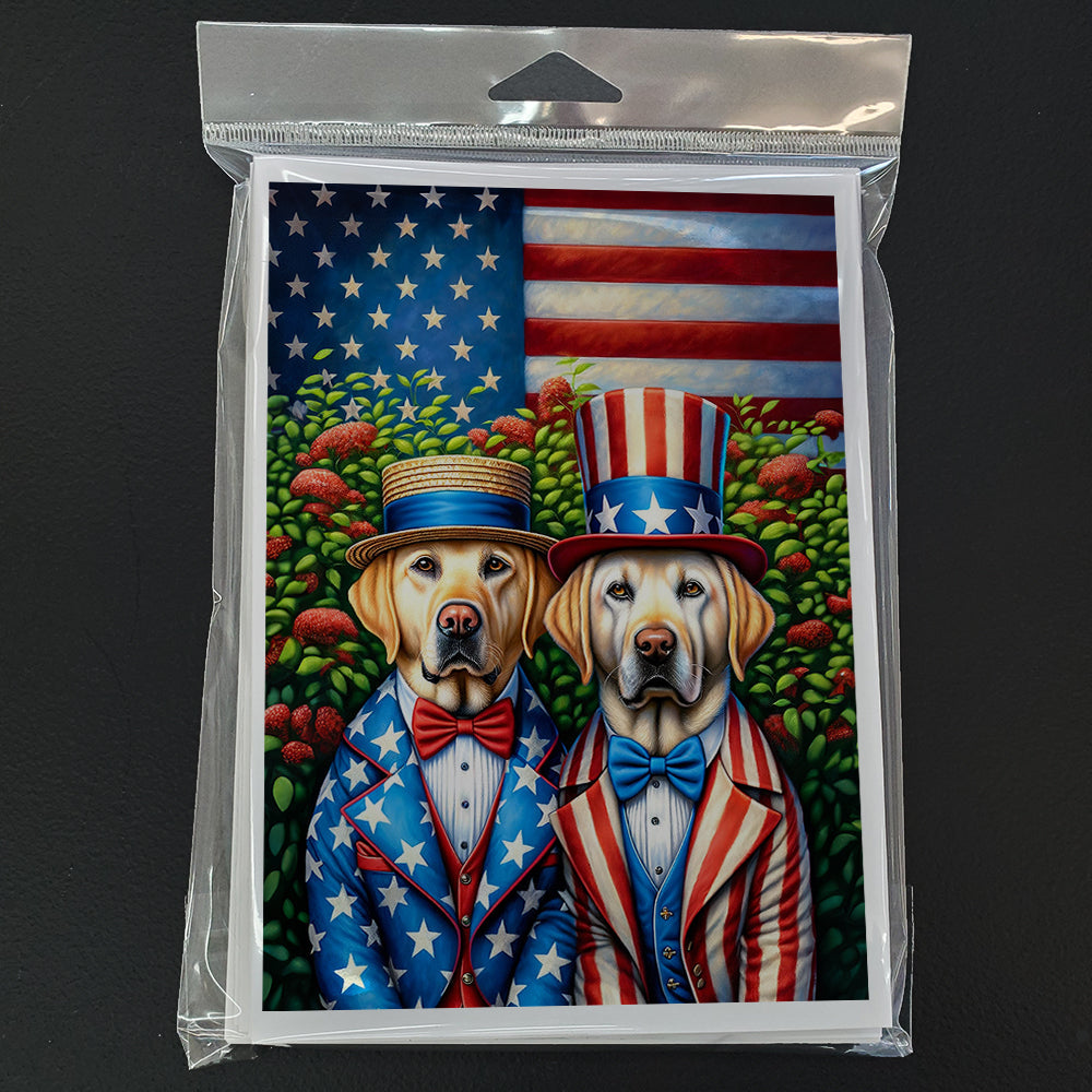 All American Labrador Retriever Greeting Cards Pack of 8 Blank Cards with Envelopes Whimsical A7 Size 5x7