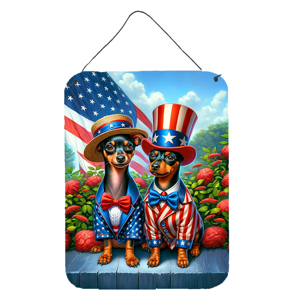 All American Miniature Pinscher Wall or Door Hanging Prints Aluminum Metal Sign Kitchen Wall Bar Bathroom Plaque Home Decor Front Door Plaque, 12x16, Multicolor