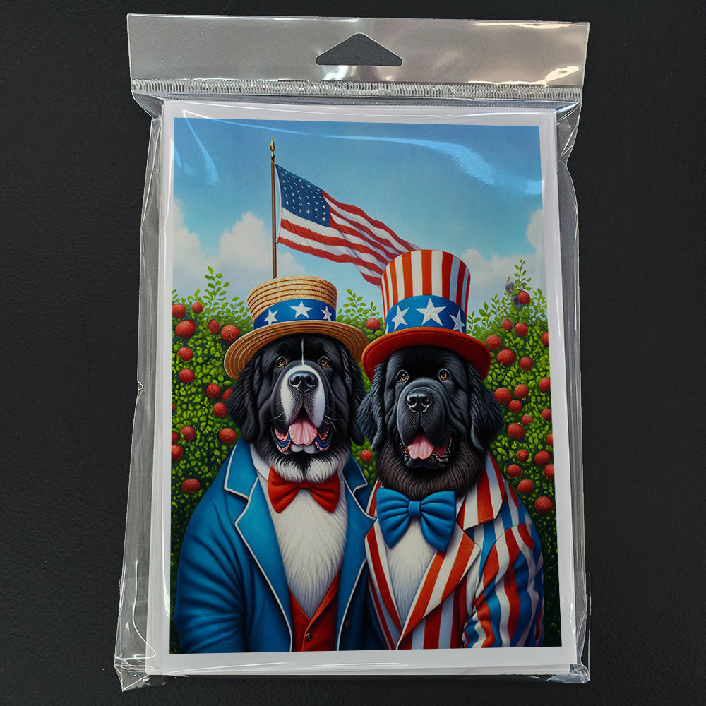 All American Newfoundland Greeting Cards Pack of 8 Blank Cards with Envelopes Whimsical A7 Size 5x7