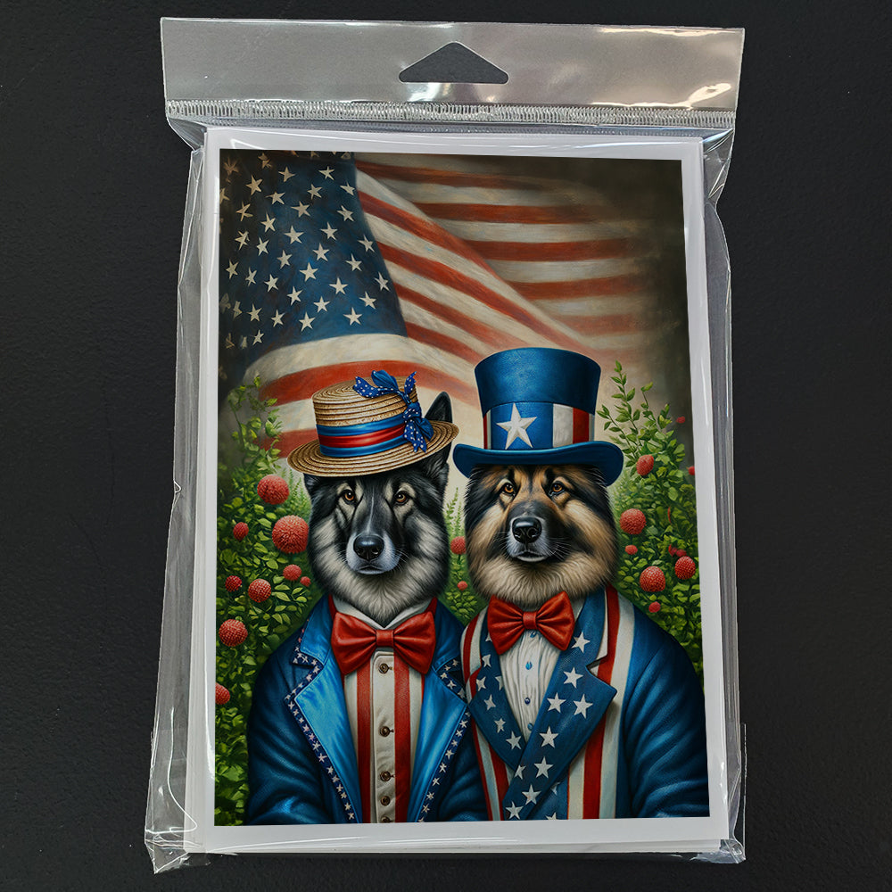 All American Norwegian Elkhound Greeting Cards Pack of 8 Blank Cards with Envelopes Whimsical A7 Size 5x7