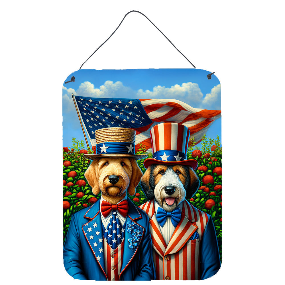 All American Otterhound Wall or Door Hanging Prints Aluminum Metal Sign Kitchen Wall Bar Bathroom Plaque Home Decor Front Door Plaque, 12x16, Multicolor