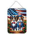 All American Papillon Wall or Door Hanging Prints Aluminum Metal Sign Kitchen Wall Bar Bathroom Plaque Home Decor Front Door Plaque, 12x16, Multicolor