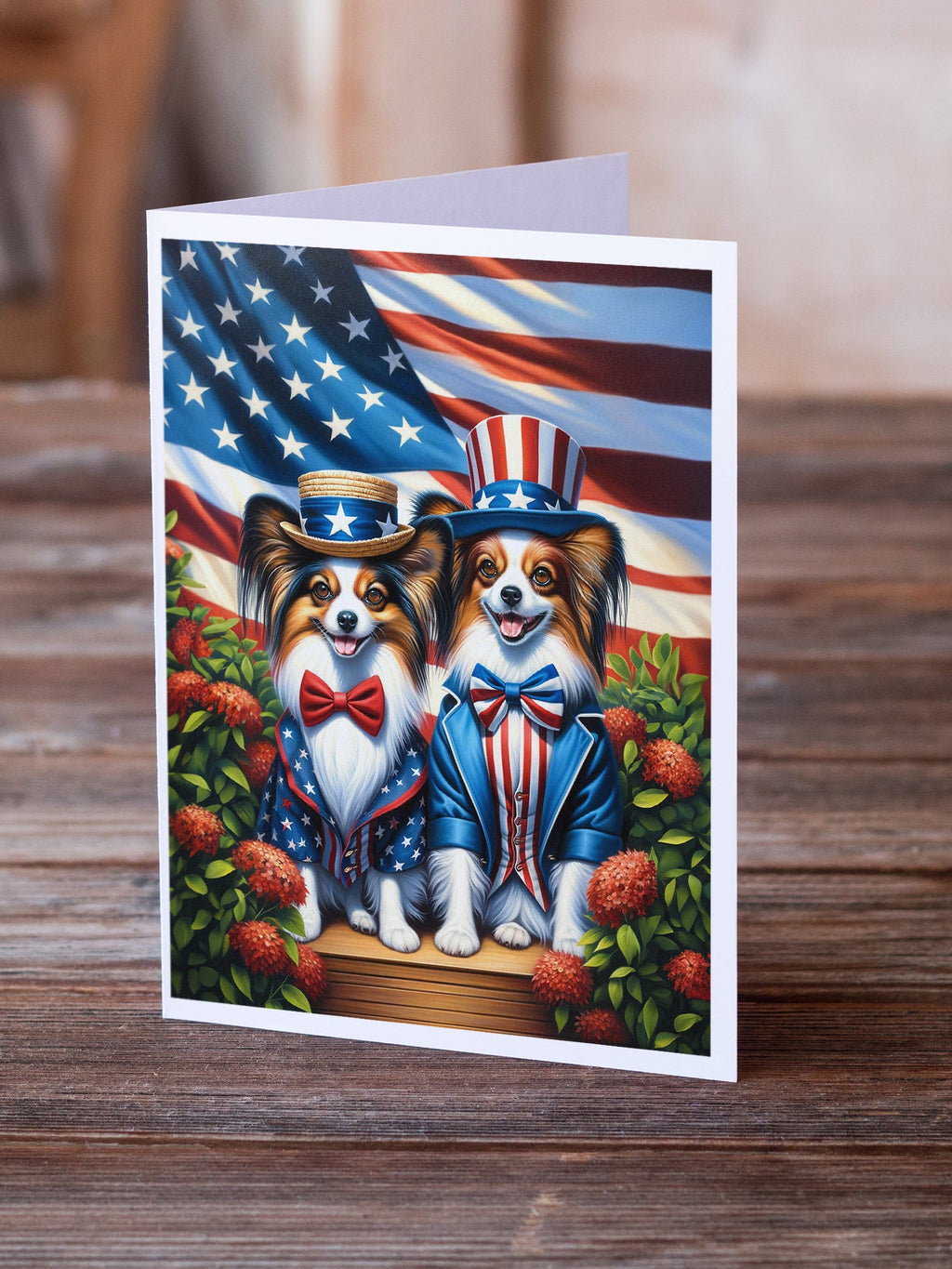 All American Papillon Greeting Cards Pack of 8 Blank Cards with Envelopes Whimsical A7 Size 5x7