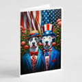 All American Pit Bull Terrier Greeting Cards Pack of 8 Blank Cards with Envelopes Whimsical A7 Size 5x7