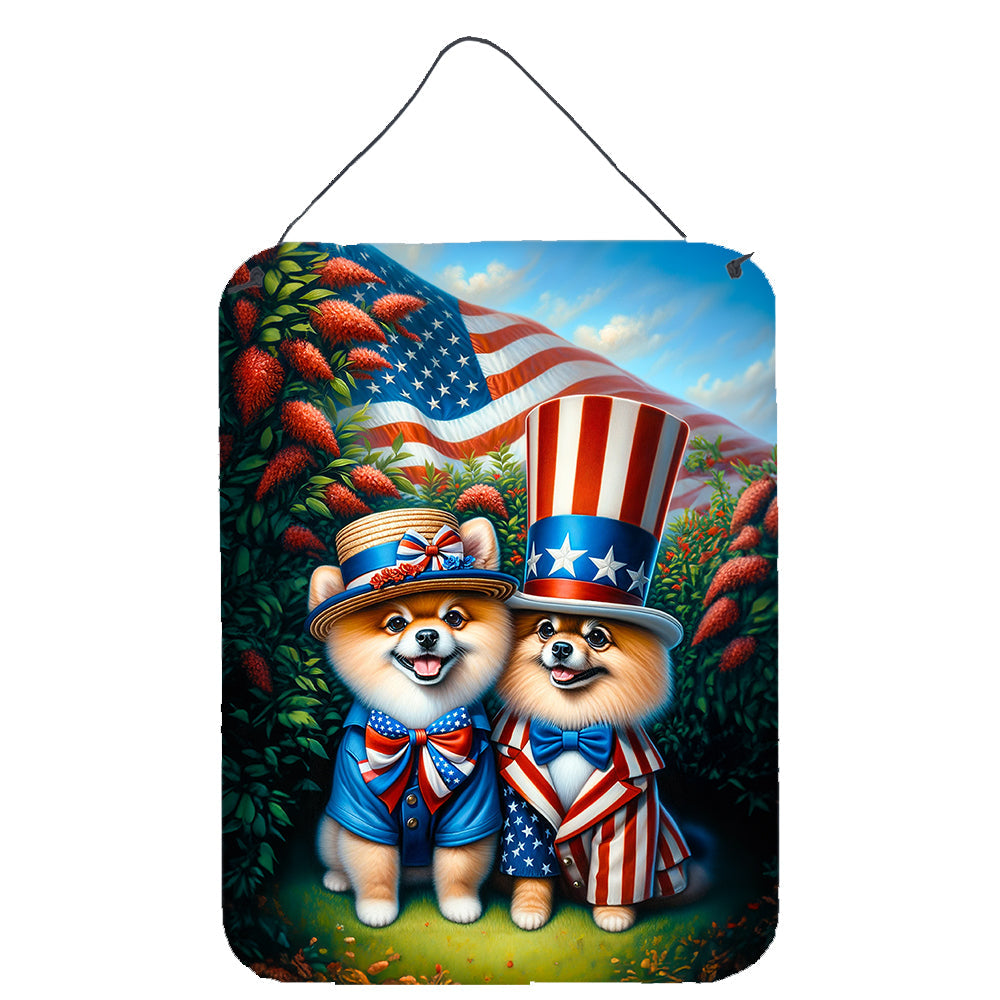All American Pomeranian Wall or Door Hanging Prints Aluminum Metal Sign Kitchen Wall Bar Bathroom Plaque Home Decor Front Door Plaque, 12x16, Multicolor