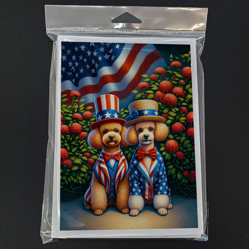 All American Poodle Greeting Cards Pack of 8 Blank Cards with Envelopes Whimsical A7 Size 5x7