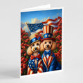 All American Poodle Greeting Cards Pack of 8 Blank Cards with Envelopes Whimsical A7 Size 5x7