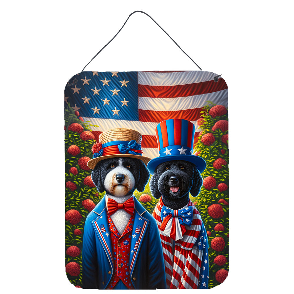 All American Portuguese Water Dog Wall or Door Hanging Prints Aluminum Metal Sign Kitchen Wall Bar Bathroom Plaque Home Decor Front Door Plaque, 12x16, Multicolor