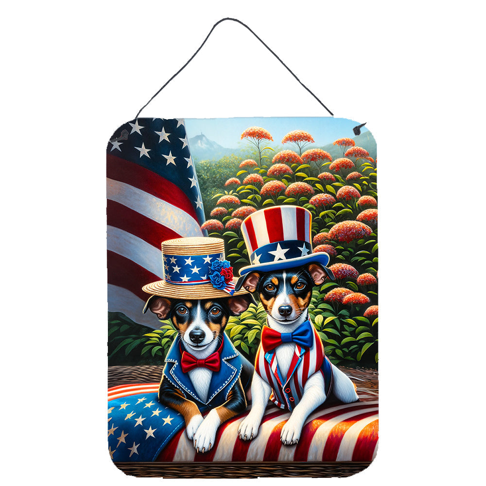 All American Rat Terrier Wall or Door Hanging Prints Aluminum Metal Sign Kitchen Wall Bar Bathroom Plaque Home Decor Front Door Plaque, 12x16, Multicolor
