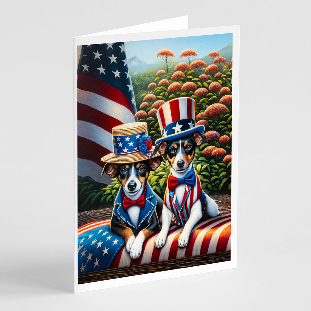 All American Rat Terrier Greeting Cards Pack of 8 Blank Cards with Envelopes Whimsical A7 Size 5x7