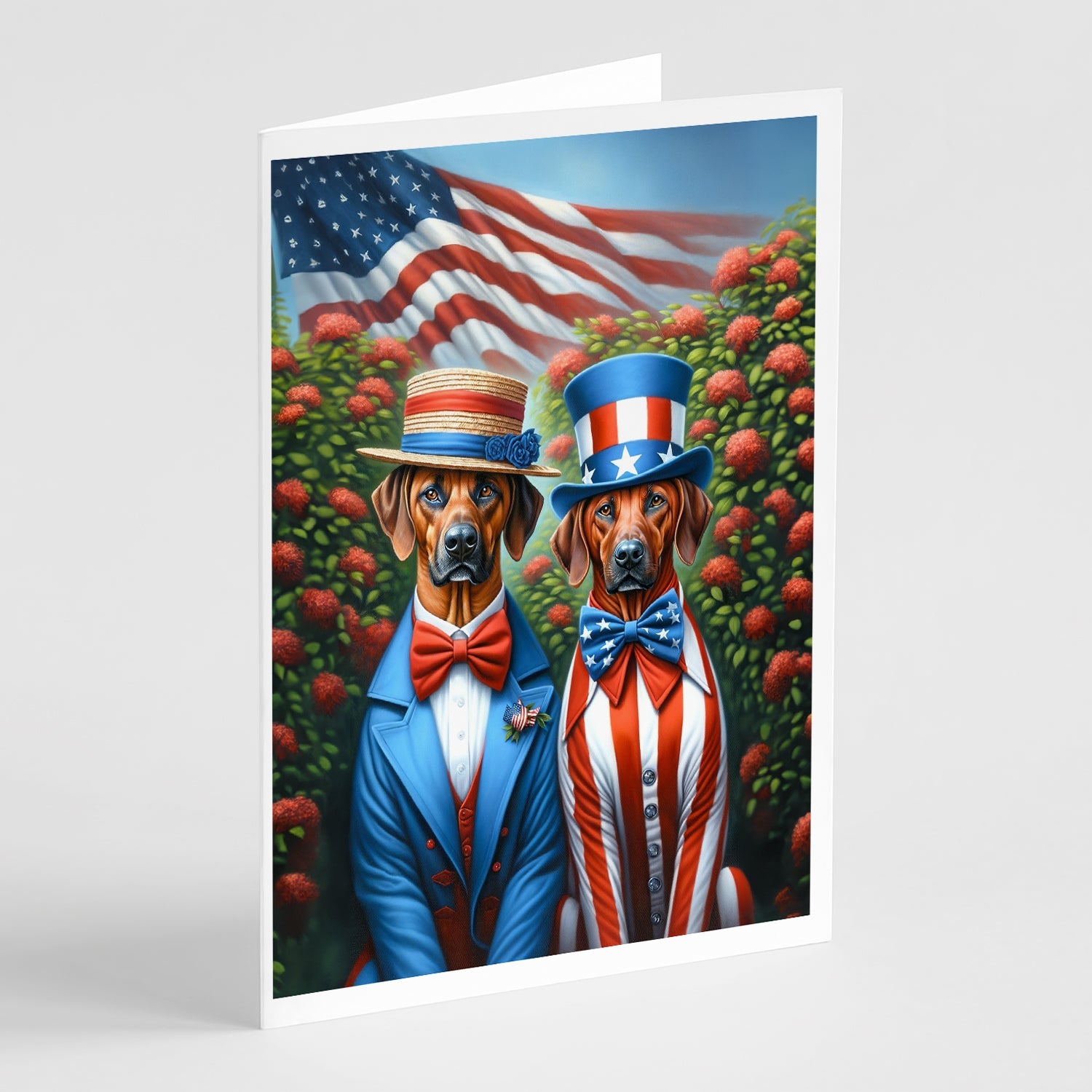 All American Rhodesian Ridgeback Greeting Cards Pack of 8 Blank Cards with Envelopes Whimsical A7 Size 5x7