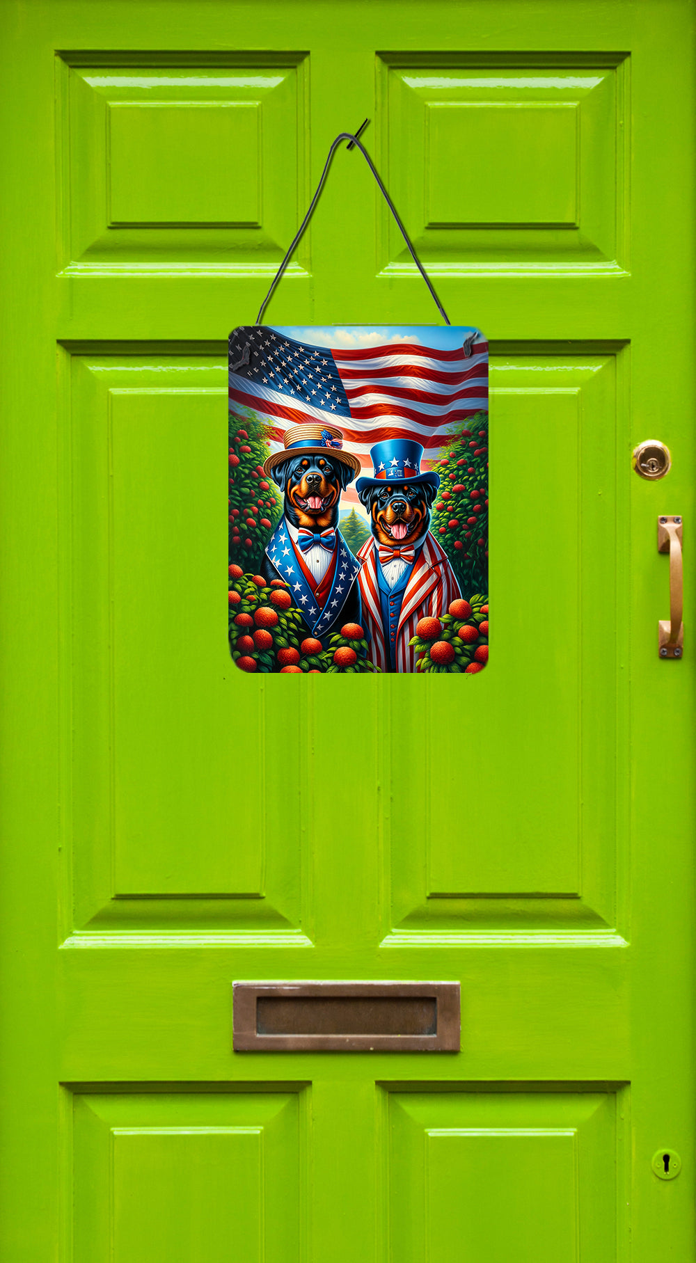 All American Rottweiler Wall or Door Hanging Prints Aluminum Metal Sign Kitchen Wall Bar Bathroom Plaque Home Decor Front Door Plaque, 12x16, Multicolor