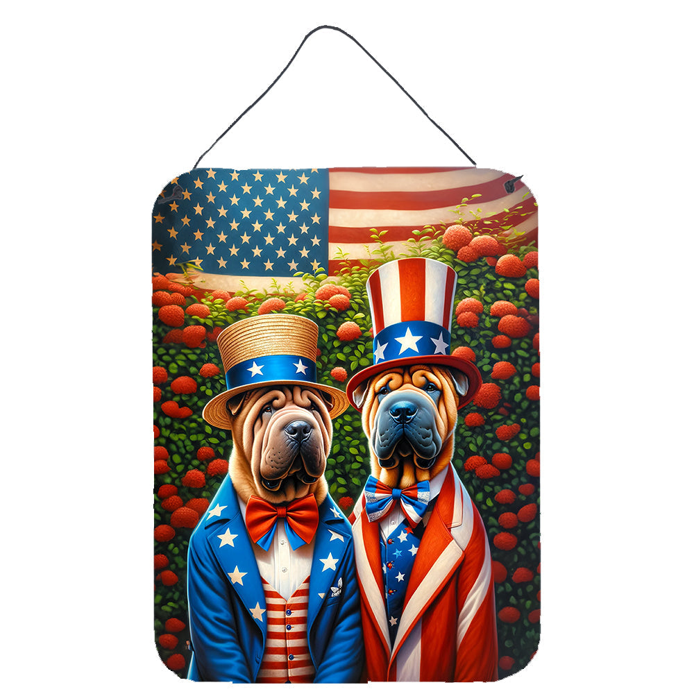 All American Shar Pei Wall or Door Hanging Prints Aluminum Metal Sign Kitchen Wall Bar Bathroom Plaque Home Decor Front Door Plaque, 12x16, Multicolor