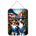 All American Sheltie Wall or Door Hanging Prints Aluminum Metal Sign Kitchen Wall Bar Bathroom Plaque Home Decor Front Door Plaque, 12x16, Multicolor