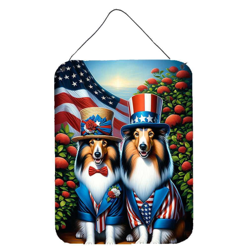 All American Sheltie Wall or Door Hanging Prints Aluminum Metal Sign Kitchen Wall Bar Bathroom Plaque Home Decor Front Door Plaque, 12x16, Multicolor