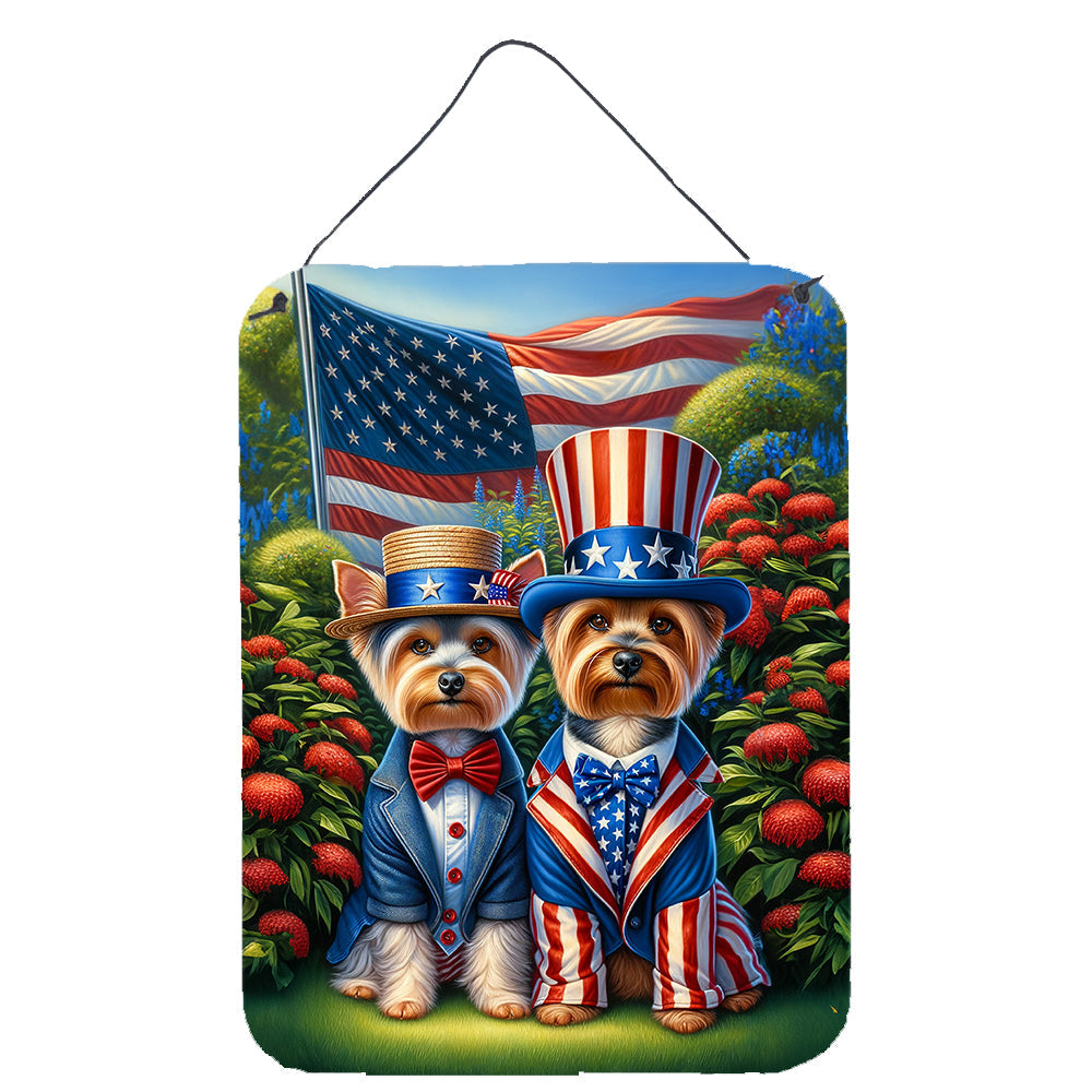 All American Silky Terrier Wall or Door Hanging Prints Aluminum Metal Sign Kitchen Wall Bar Bathroom Plaque Home Decor Front Door Plaque, 12x16, Multicolor