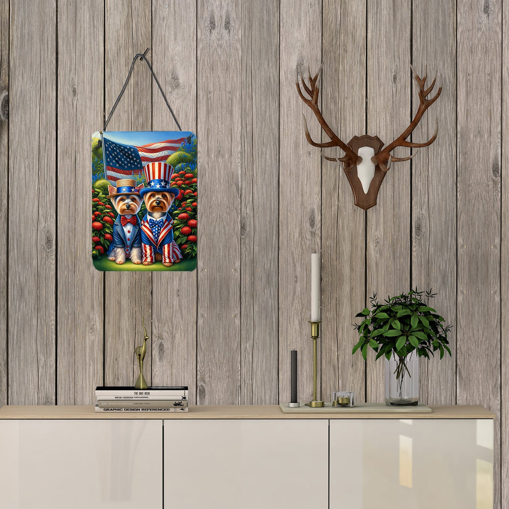All American Silky Terrier Wall or Door Hanging Prints Aluminum Metal Sign Kitchen Wall Bar Bathroom Plaque Home Decor Front Door Plaque, 12x16, Multicolor