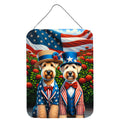 All American Wheaten Terrier Wall or Door Hanging Prints Aluminum Metal Sign Kitchen Wall Bar Bathroom Plaque Home Decor Front Door Plaque, 12x16, Multicolor
