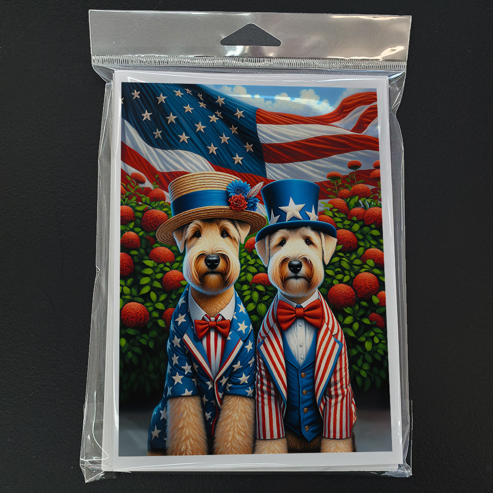 All American Wheaten Terrier Greeting Cards Pack of 8 Blank Cards with Envelopes Whimsical A7 Size 5x7