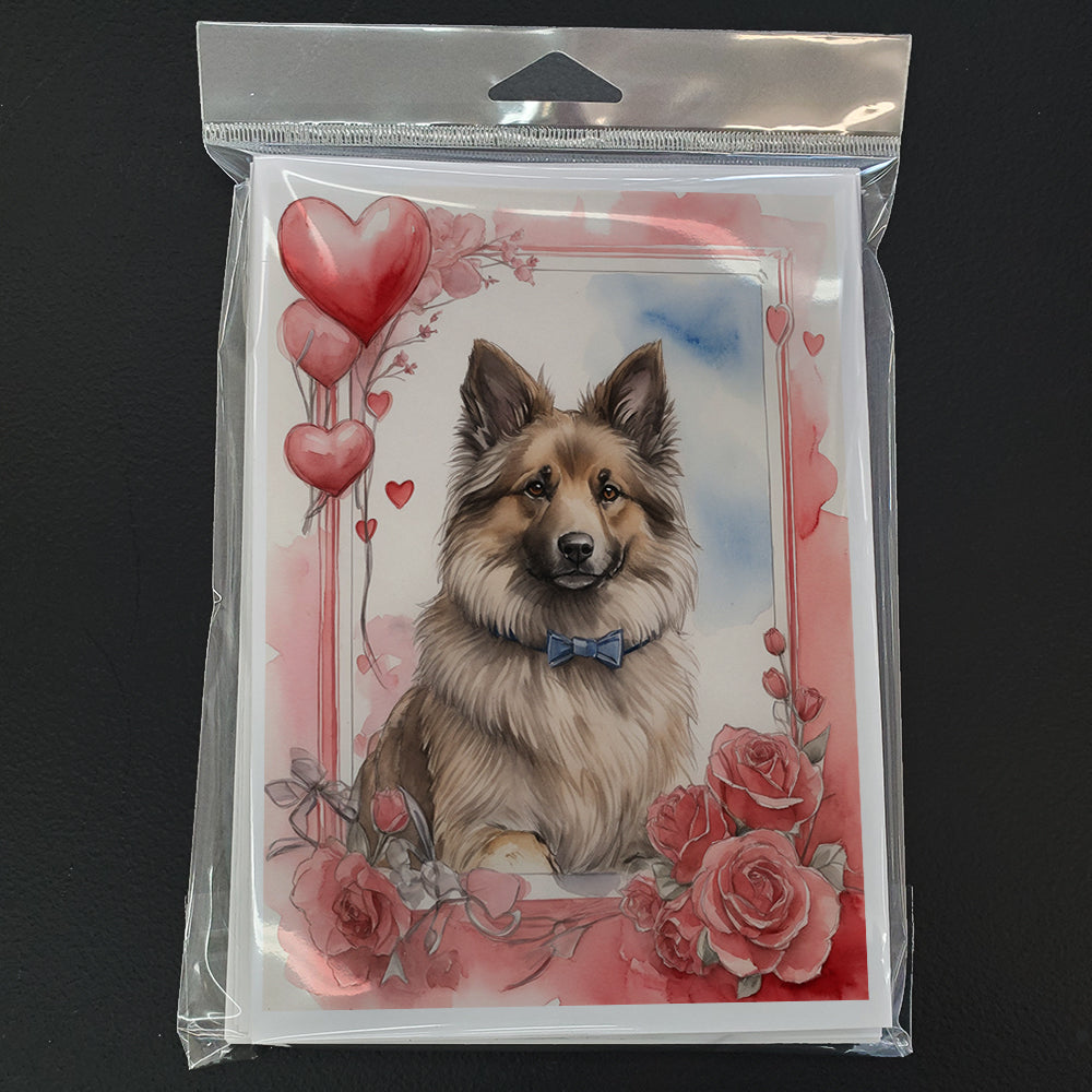 Belgian Tervuren Valentine Roses Greeting Cards Pack of 8 Blank Cards with Envelopes Whimsical A7 Size 5x7