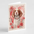 Brittany Valentine Roses Greeting Cards Pack of 8 Blank Cards with Envelopes Whimsical A7 Size 5x7